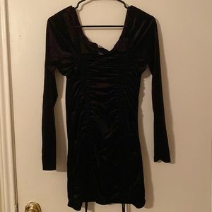 Velvet little black dress